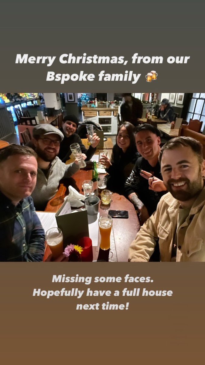 Merry Christmas, from our Bspoke family 🍻 Missing some faces, hopefully have a full house next time! #bspokemusic #composers #musicfamily