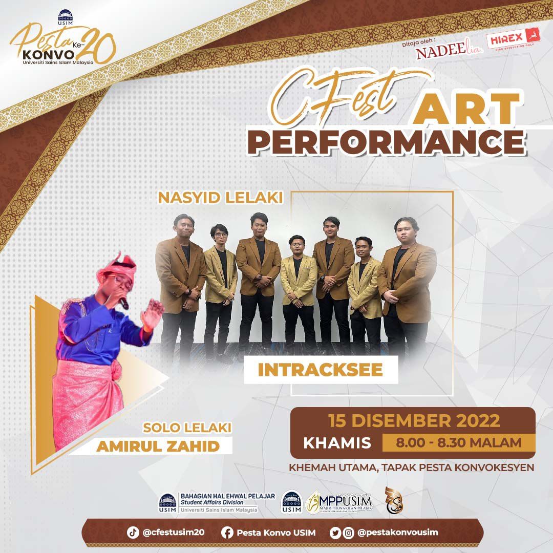 🎤 [ CFEST ART PERFORMANCE ]🎤 

📽 INTERACKSEE &amp; AMIRUL ZAHID

📌 TERBUKA KEPADA SEMUA
🆓 PENYERTAAN ADALAH PERCUMA