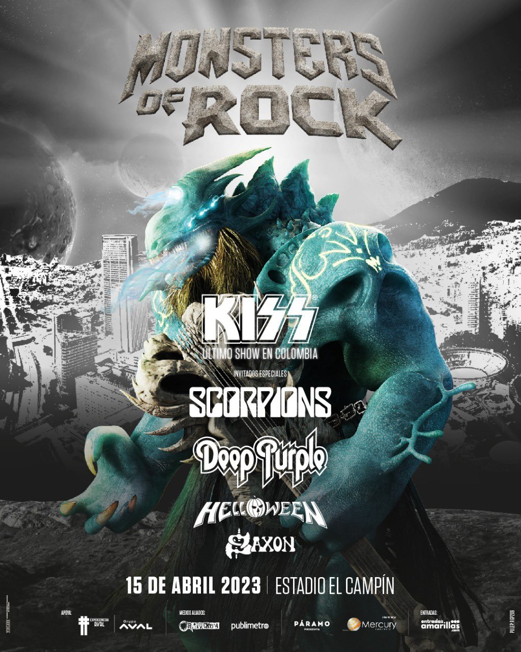 Monsters of Rock Colombia confirma a Kiss, Scorpions, Depp Purple y