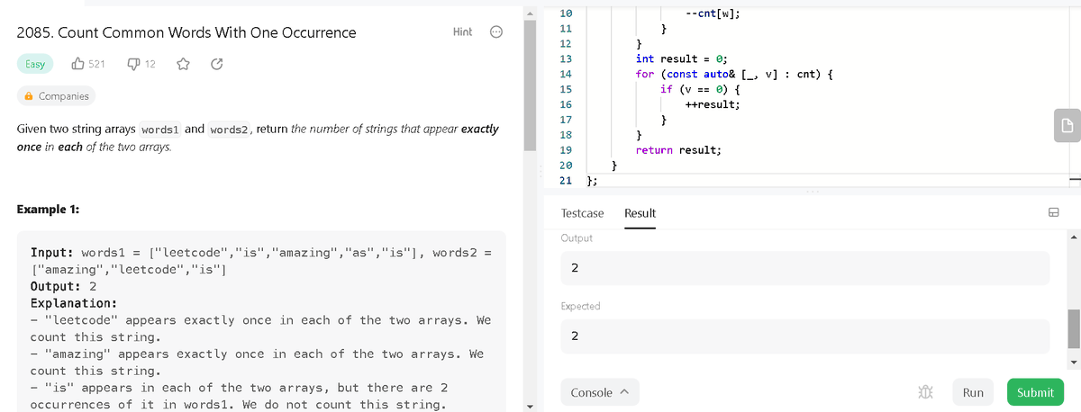 kartikcodes's tweet photo. Day 359
Solved Count Common Words With One Occurrence problem
@scaler_official @interview_bit
#scalerdiscord #everydaycode 
@gfg @LeetCode #codestudio https://t.co/u9kTyXSSNR