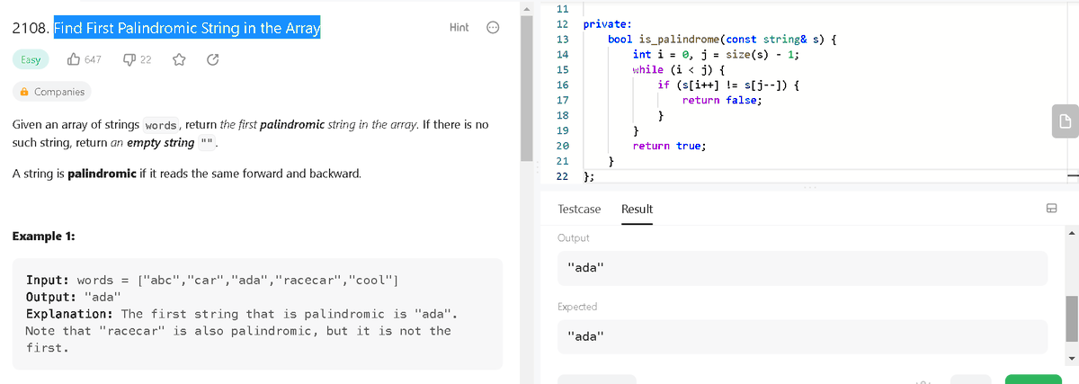 kartikcodes's tweet photo. Day 360
Solved Find First Palindromic String in the Array problem
@scaler_official @interview_bit
#scalerdiscord #everydaycode 
@gfg @LeetCode #codestudio https://t.co/JA2EbhQI5h