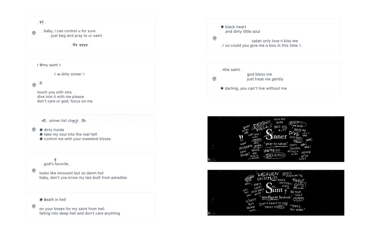 ⠀⠀
⠀                    𓈒 S̷╺aint and S̷╺inner 𓈒

𓈒 ╺ header from <a href="/micronstore/">micron</a> 
𓈒 ╺ 10 baht ( 18 works + 2 header )
𓈒 ╺ mention anything for all
𓈒 ╺ can edit @̶ , emoji , “you/girl/boy/man/woman/xxxxxx” in these form
𓈒 ╺ can mention until i close