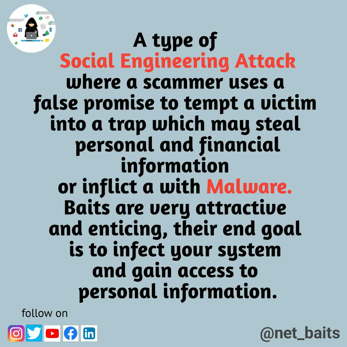 Net_Baits's tweet photo. Do you know what is Internet Baiting. Get more details on @Net_Baits
#netbaits #instagram #twitter #youtube #linkedin #facebook #scambaiting #latest #newone #post #like #latestpost #internet #scam #scammers #baiting #cyberbaiting #twitter #messi #goat #trending #Messi https://t.co/WQt08iXE9R