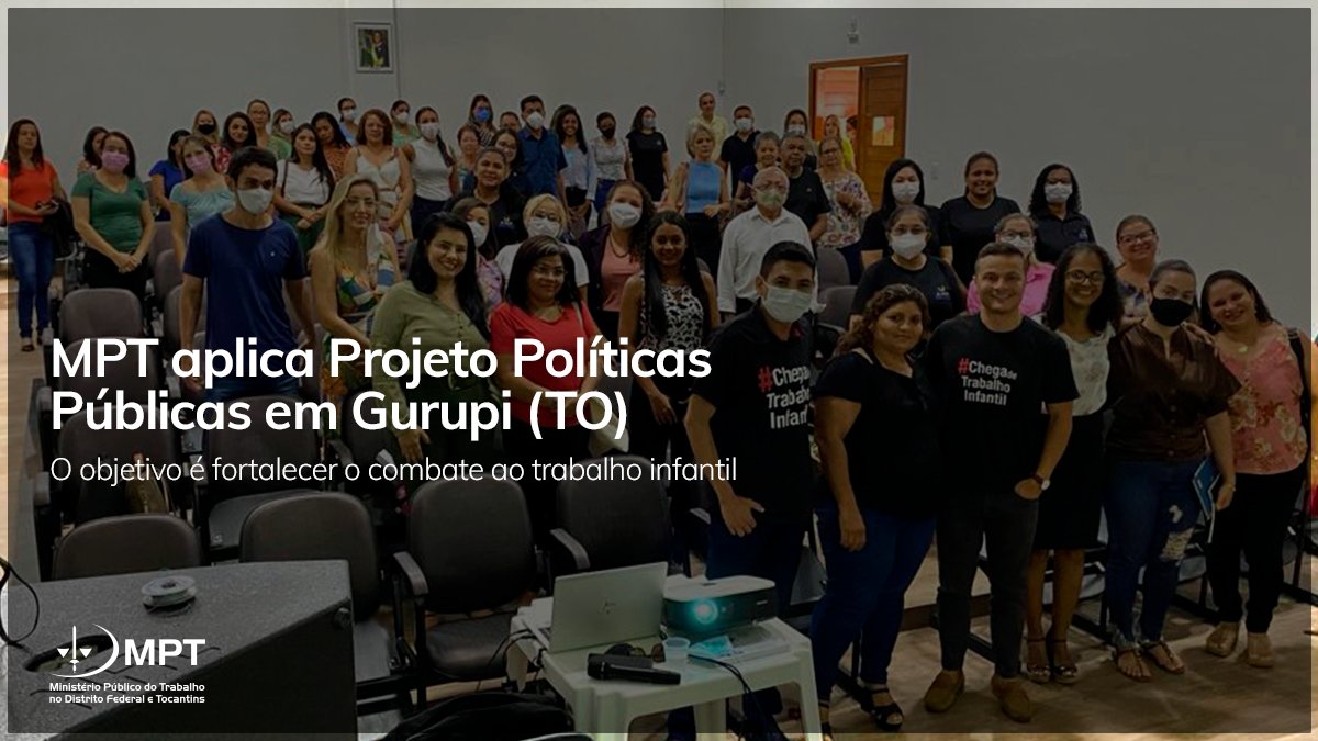 O coordenador regional da Coordinfância, procurador Paulo Neto, esteve em Gurupi (TO) realizando atividades para a implementação do Projeto Políticas Públicas, que tem o intuito de fortalecer as ações de combate à exploração do trabalho infantil.

Confira: link.mpt.mp.br/plEHJn5