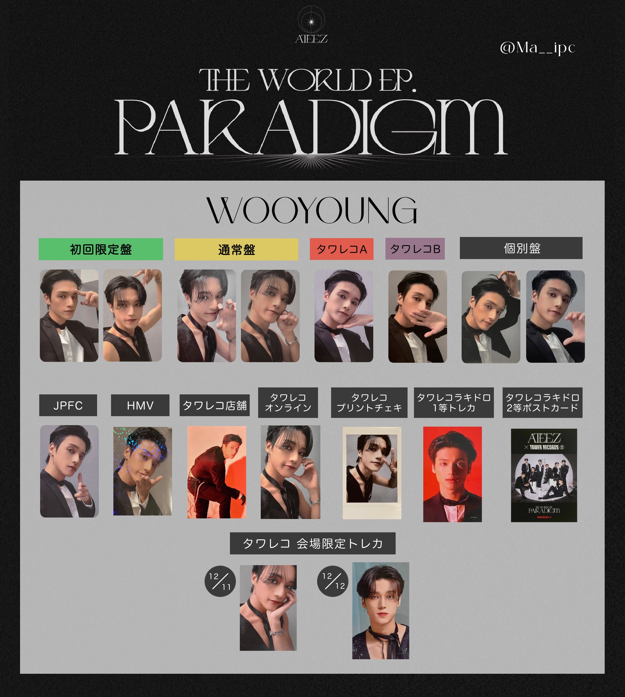 ATEEZ 裏返ら ジョンホ トレカ PARADIGM ATEEZ 裏返ら ジョンホ トレカ PARADIGM
