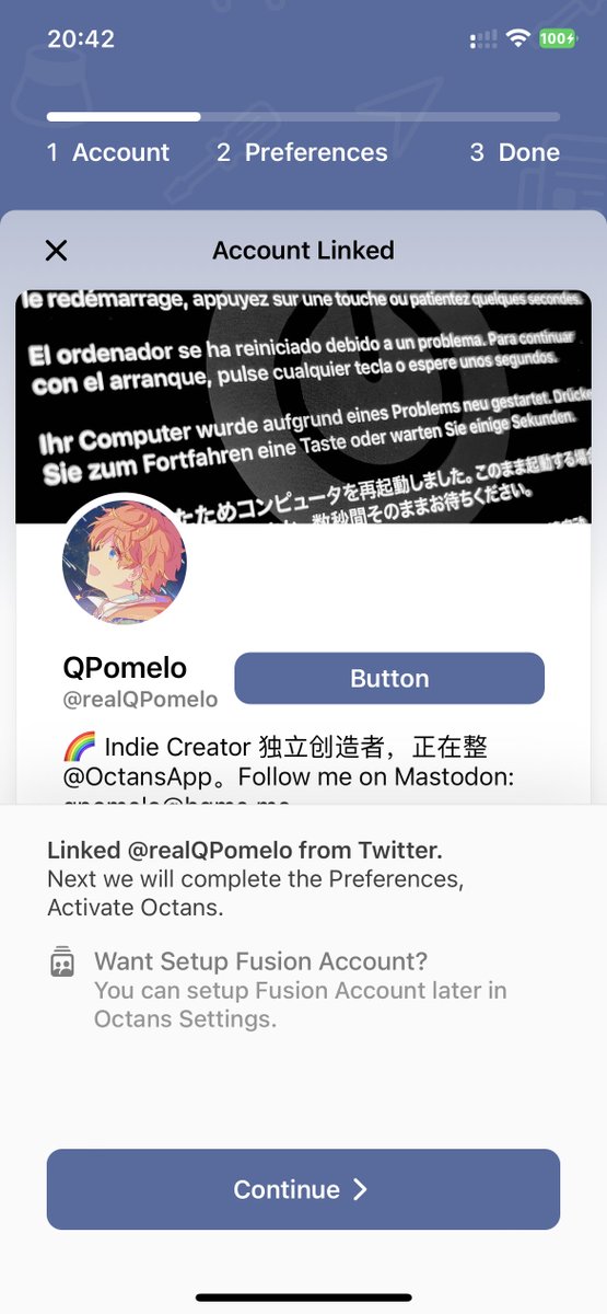 realQPomelo's tweet image. 好像这种蓝色也不错…？蓝色和紫色哪一种好看（

#Octans #开发日记