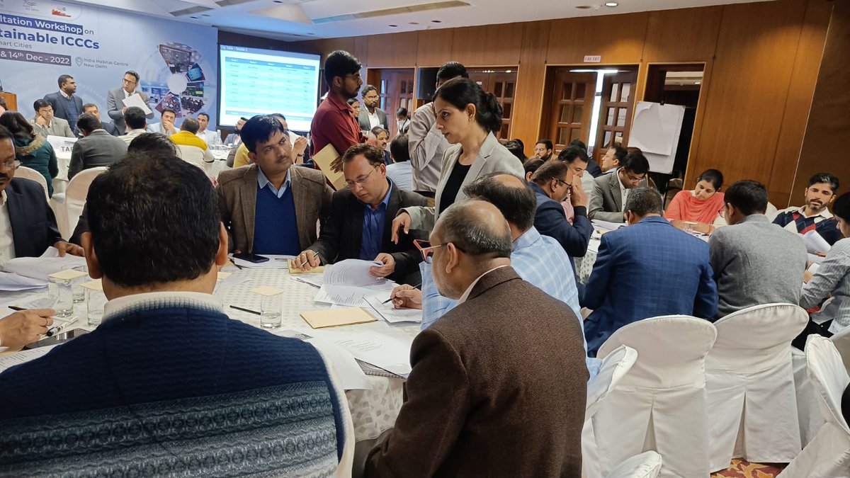 The delegates of various cities discussed the business model &amp; operational processes of ICCC for their respective cities. (1/2)
#SmartCitiesMission #ICCC #ConsultationWorkshop #SustainableICCC #100SmartCities