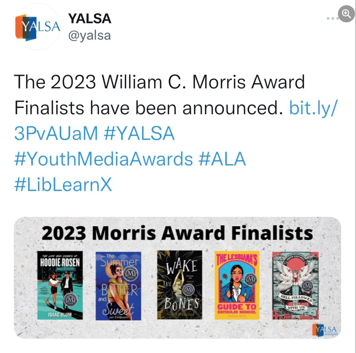 Congratulations <a href="/isaacblum_/">Isaac Blum</a> for being named a William C. Morris award finalist!!