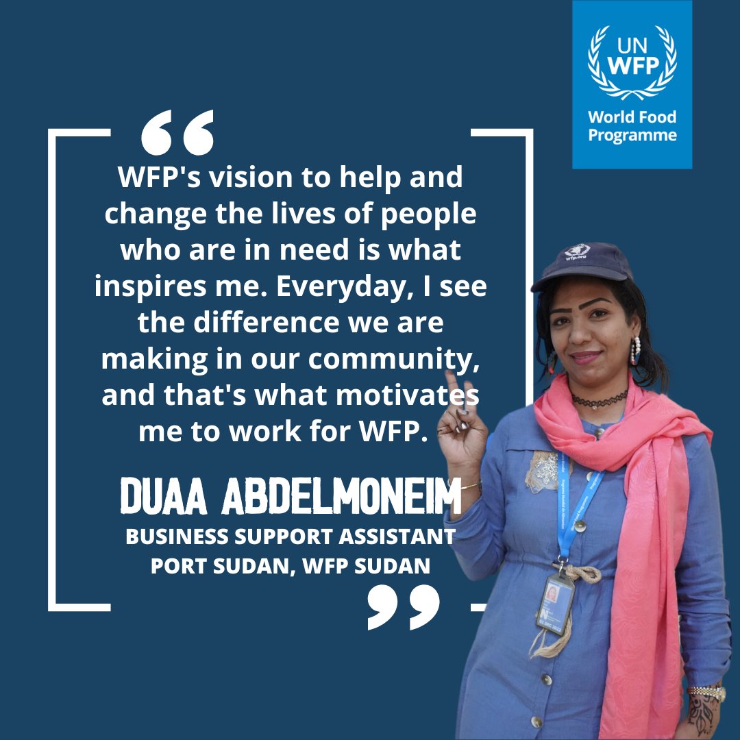 WFP_Sudan's tweet photo. #WednesdayWisdom from @WFP #Sudan 🇸🇩 staff

Hear from our colleague Duaa who is working in Port Sudan 👇 https://t.co/P3KYNhOE5u