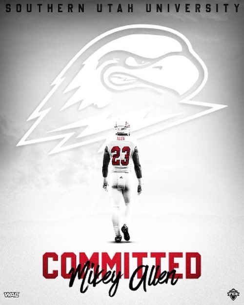 mikey allen (@mikeyallen18) on Twitter photo Committed!! Blessed to have the opportunity to play for Southern Utah University and Coach <a href="/delanefitz/">DeLane Fitzgerald</a> . I appreciate everyone who has been there through thick and thin! Your dedication is much appreciated <a href="/z3alkire/">Zack Alkire</a> <a href="/Coach_Prete/">Dan Prete</a> <a href="/_cedricblossom/">Cedric Blossom</a> <a href="/Aj_Register/">AJ Register</a> <a href="/FH_Football/">Fort Hill Sentinels</a> Committed!! Blessed to have the opportunity to play for Southern Utah University and Coach <a href="/delanefitz/">DeLane Fitzgerald</a> . I appreciate everyone who has been there through thick and thin! Your dedication is much appreciated <a href="/z3alkire/">Zack Alkire</a> <a href="/Coach_Prete/">Dan Prete</a> <a href="/_cedricblossom/">Cedric Blossom</a> <a href="/Aj_Register/">AJ Register</a> <a href="/FH_Football/">Fort Hill Sentinels</a>