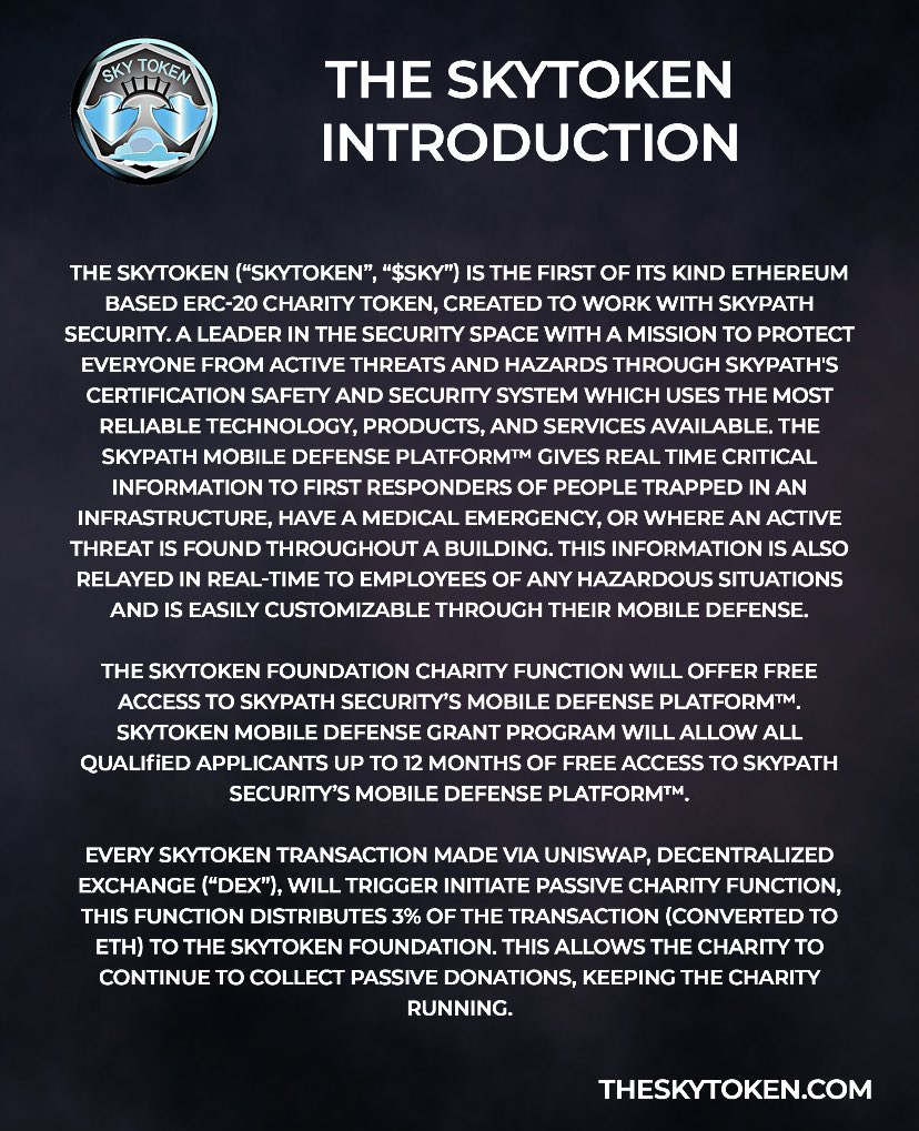 _SkyToken's tweet image. What is #SkyToken ? A great introduction created for us by a community member and a must read for any current or new investor of @_SkyToken