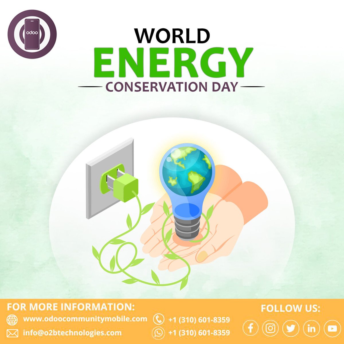 MobileOdoo's tweet photo. “We are all responsible for taking care of our planet and conserving its natural resources.”
.
#conservingenergy #energy  #saveenergy #saveplanet https://t.co/7Av8fc9wpI