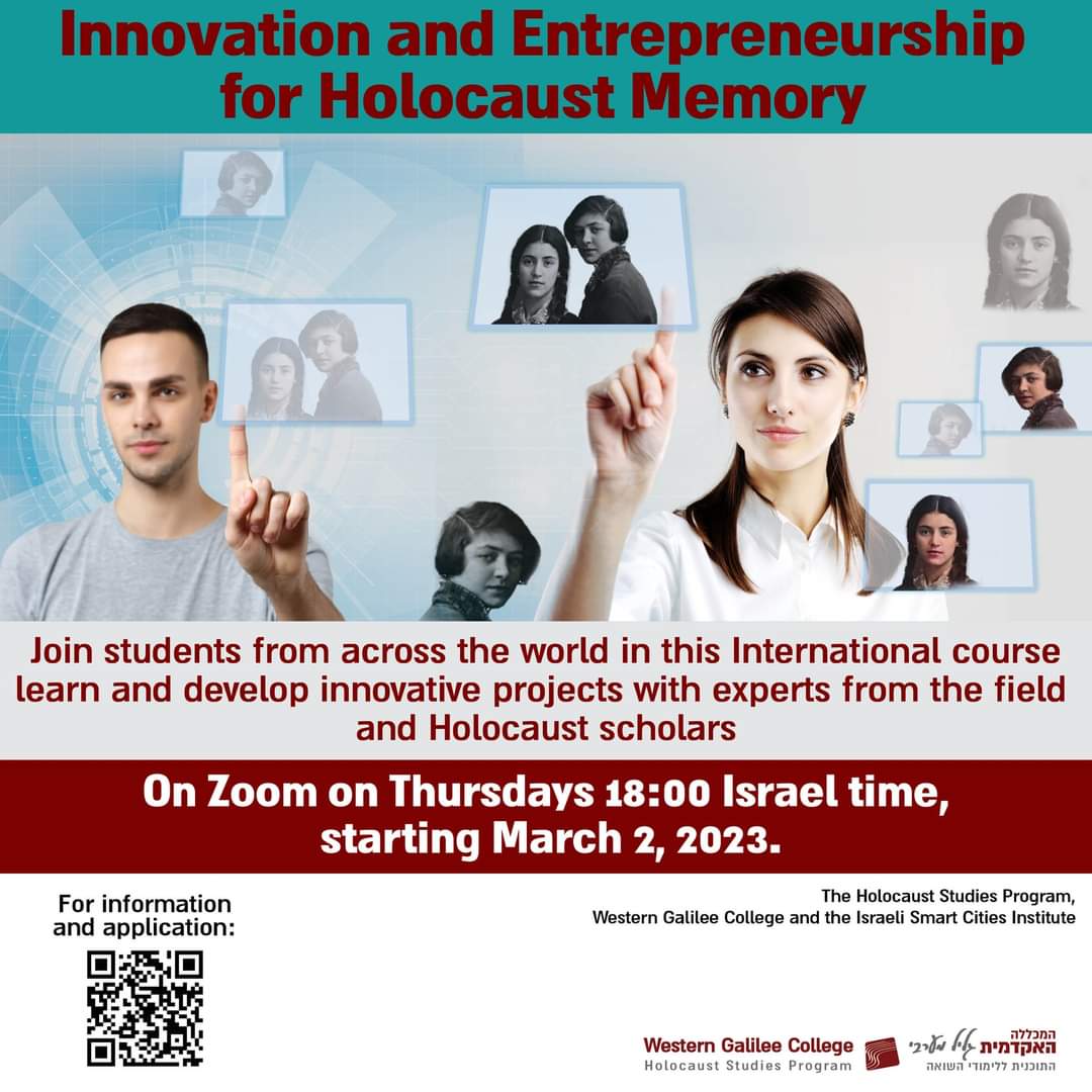 BoazCohen6's tweet photo. Care about the Future of Holocaust Memory? Want to learn how to do something innovative about it?
Join our online international course on
Innovation and Entrepreneurship for Holocaust Memory
https://t.co/Hsx4ROBgA1 https://t.co/lMTfqGA0uC