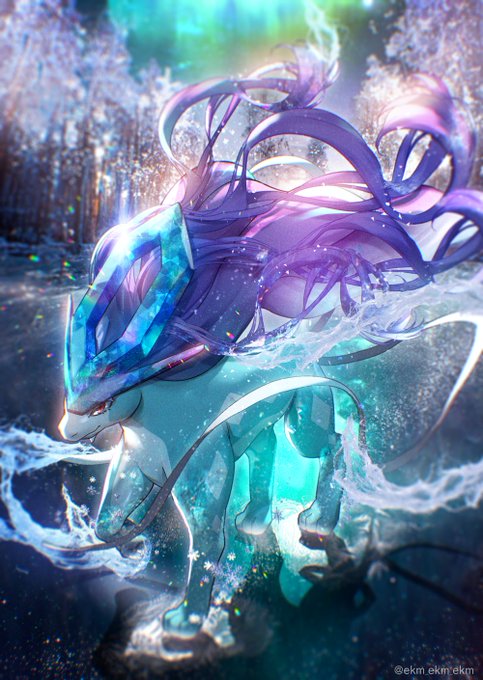 《北風の化身》スイクン/Suicune#ポケモンイラスト #pokemonfanart 