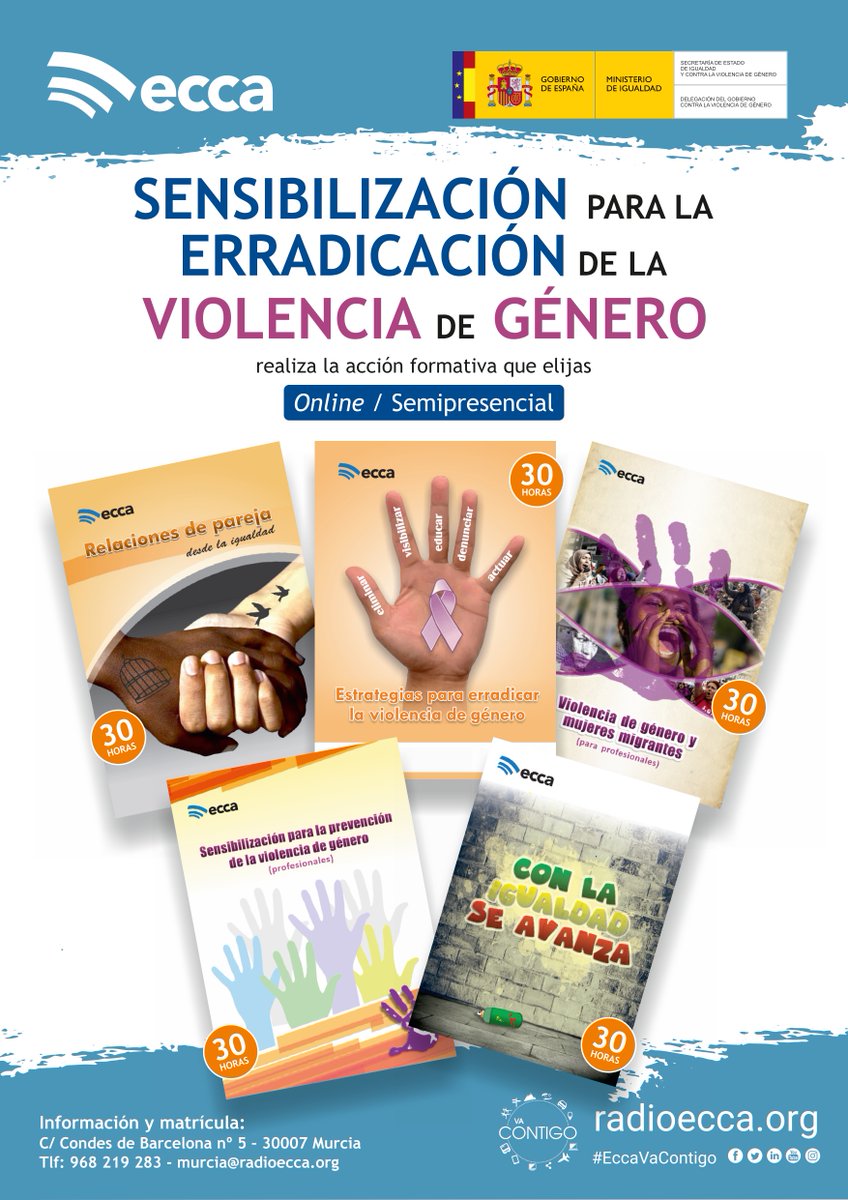 jescano_ecca's tweet photo. !Atent@! 
En Radio Ecca junto con @IgualdadGob  hemos diseñado 5 Módulos con contenido diferenciado para sensibilizar en la erradicación de la Violencia de Género. 
Lo puedes realizar por  Modalidad a Distancia o Modalidad 100% Online. https://t.co/pFTbZME81Q