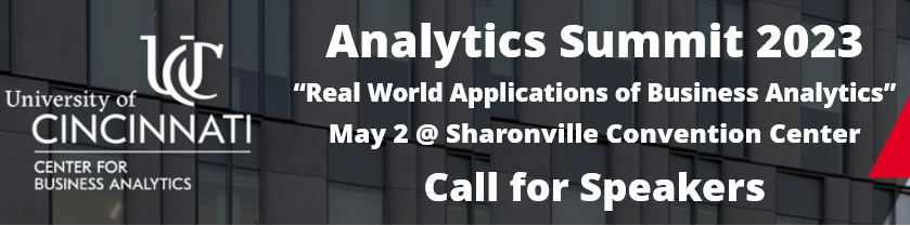 Speaker call for Analytics Summit 2023: Analytics Training Update - mailchi.mp/uc.edu/data-sc…