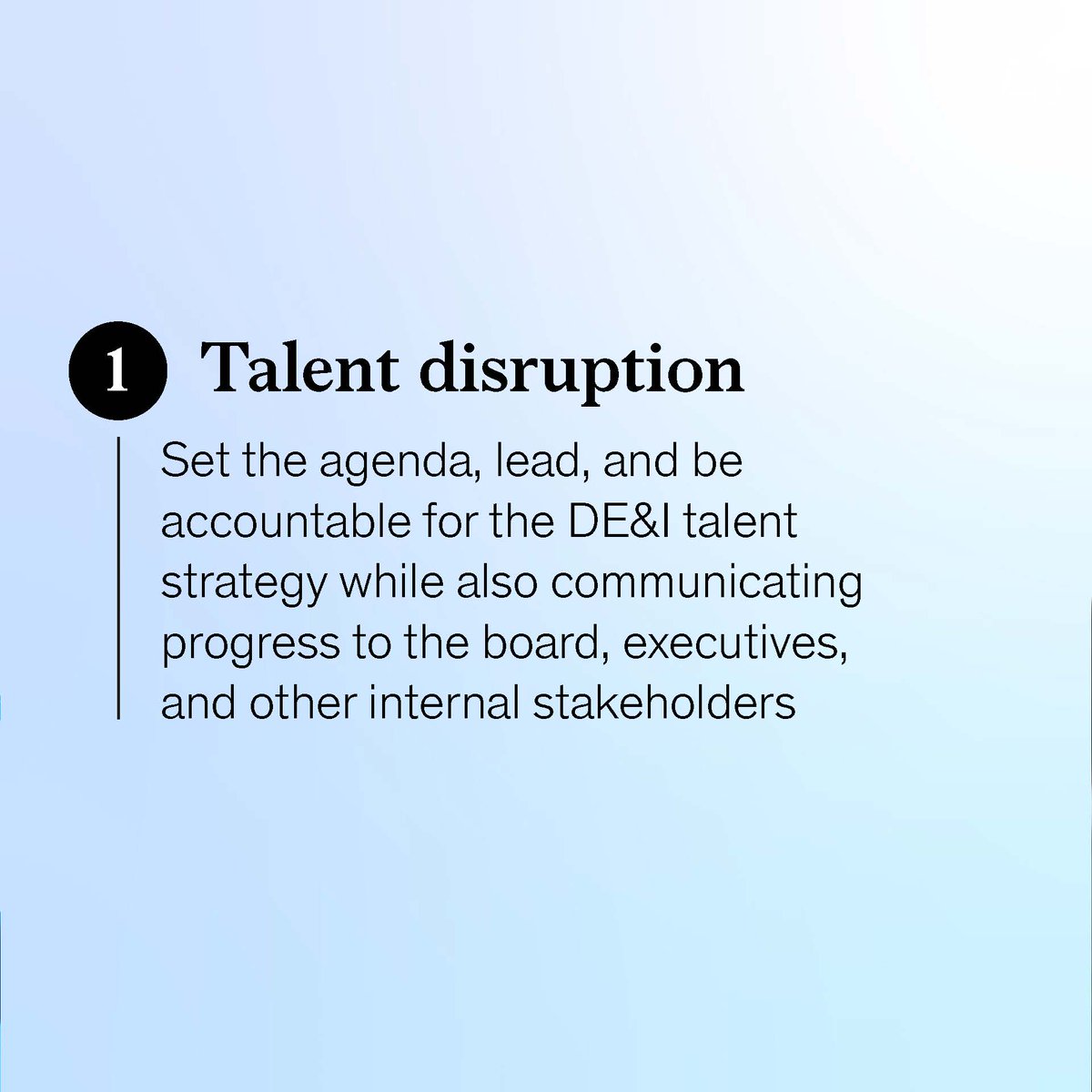 McKinsey's tweet image. Positions dedicated to diversity, equity, and inclusion (DE&amp;amp;I) have quadrupled in the past five years in the United States, and no DE&amp;amp;I role is more visible than that of the chief diversity officer.  

Discover how companies can reshape this vital role: mck.co/3OpNk3q