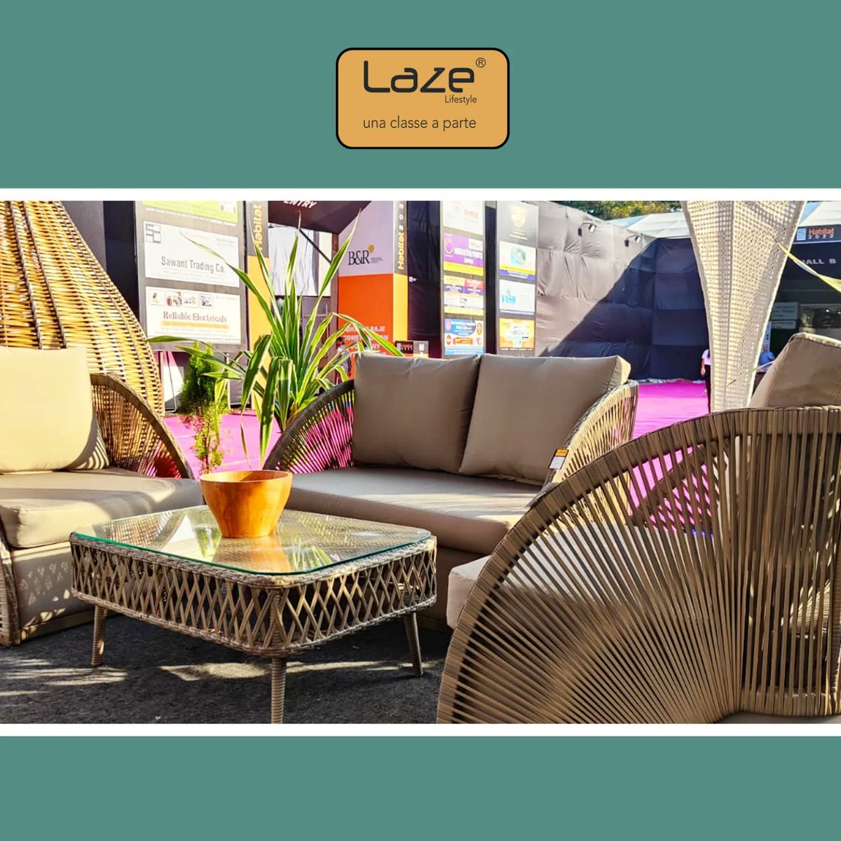 LazeLifestyle's tweet photo. The simplicity and alluring aura of this chair and sofa set will enchant every gaze, as it captivates the quintessence of your outdoor space. https://t.co/CmgevRrZMu
