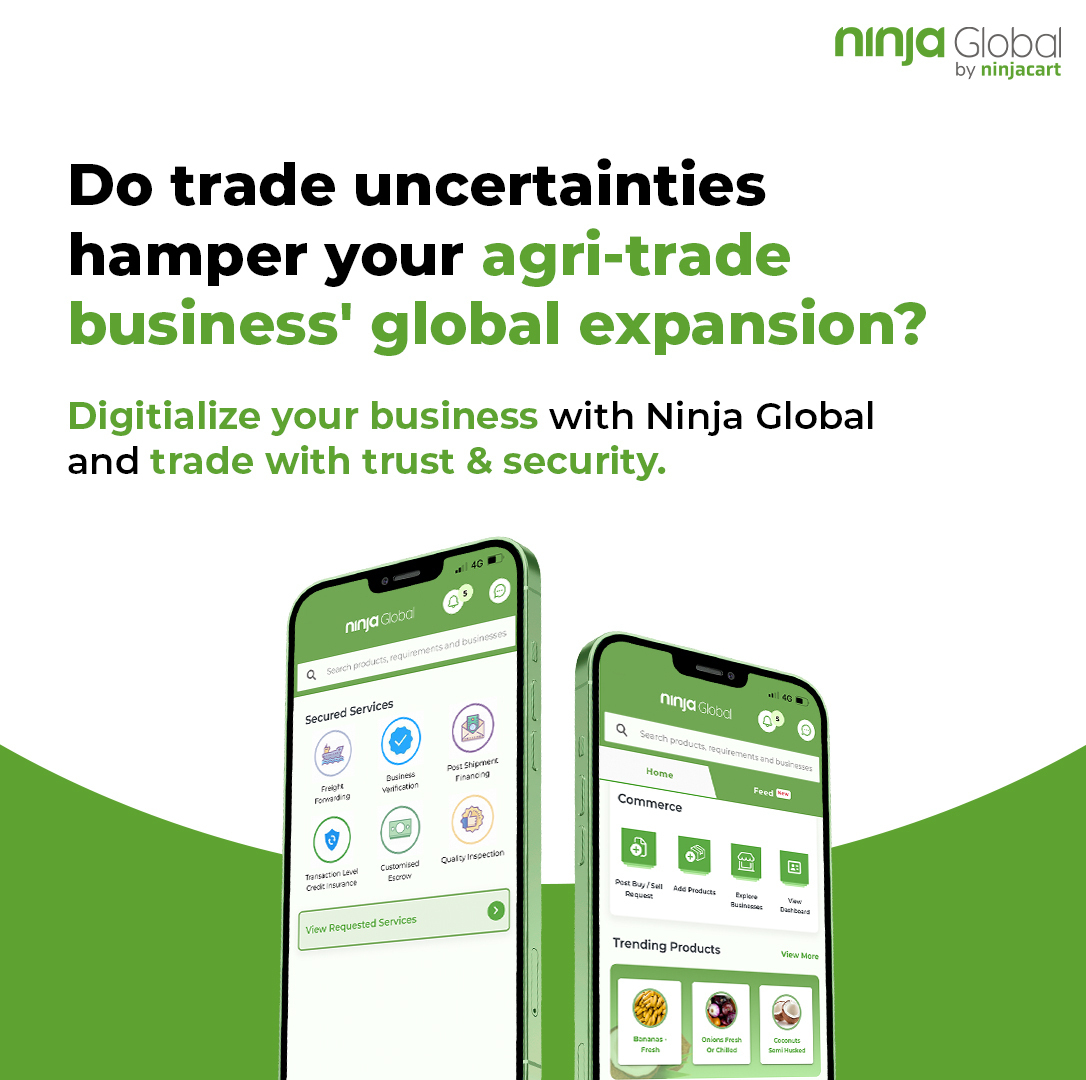 NinjaGlobal_'s tweet photo. Connect and chat with credible businesses, and establish trustworthy business relationships and close more deals with the Ninja Global app.
Download the app today to start expanding your agri-trade network.
.
.
.
.
#exporters #agritech #agricultureworldwide #agriculture_global https://t.co/LJqurbgehD