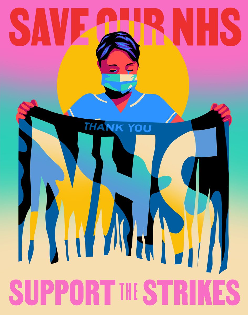 I’m proud to team up with @ifnotnowdigital on their new art activism initiative #PrintToPower. Support The NHS Strikes poster campaign. Grab this print and others from their online shop *All profits will be donated to @theRCN Strike Fund. ifnotnowdigital.co.uk/store/  #RCNStrike