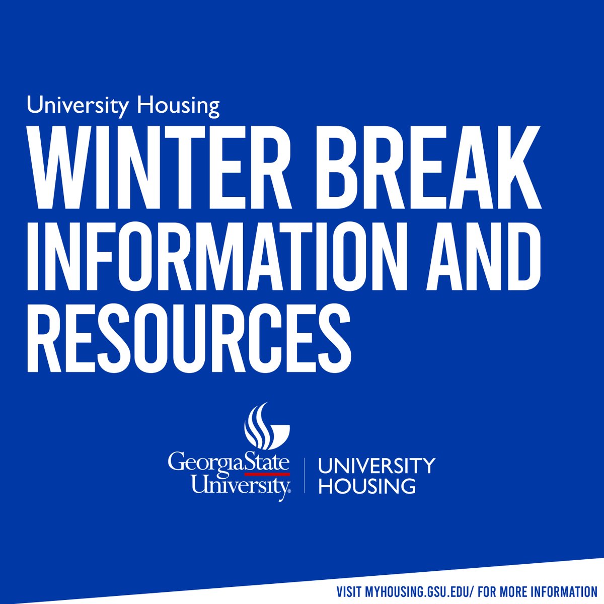 GSU_Housing's tweet photo. 🐾 Panthers, we want to ensure that you have access to University Housing's Fall 2022 Winter Break information and resources.  Happy Holidays and be safe #TheStateWay. https://t.co/2a4ZRNhYbE