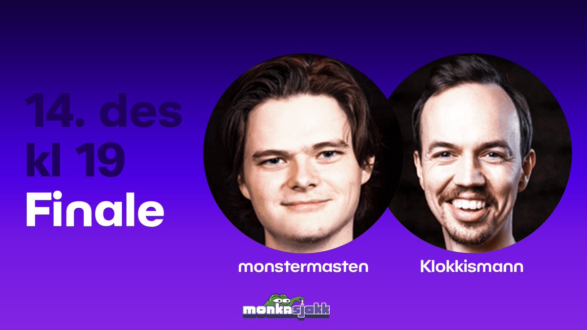 FINALE I KVELD!

16 spillere har blitt til to, og i kveld skal det avgjøres! Hvem av monstermasten og Klokkismann stikker av med seieren og 40,000 kr?

➡️ monkasjakk.no