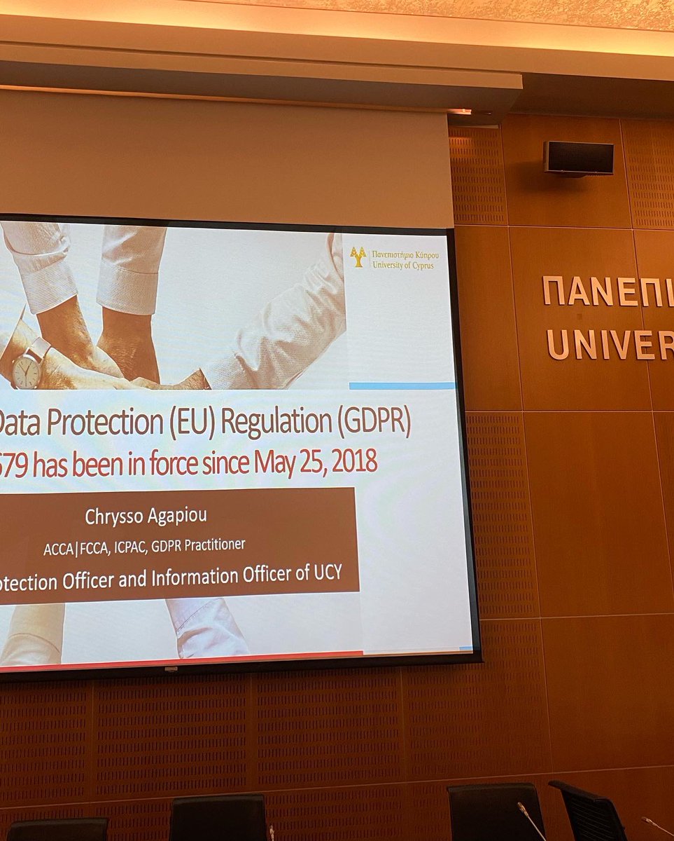 AgapiouChrysso's tweet image. #GDPRTraining 
Συνεχίζω την εκπαίδευση του Προσωπικού του Πανεπιστημίου Κύπρου και συγκεκριμένα του προσωπικού του Υπηρεσία Πληροφορικής Υποδομών και Υπηρεσία Πληροφορικών Εφαρμογών   όσον αφορά τα θέματα GDPR! 

#GDPR #training  #datasecurity  #datacollection #databreaches #dpo