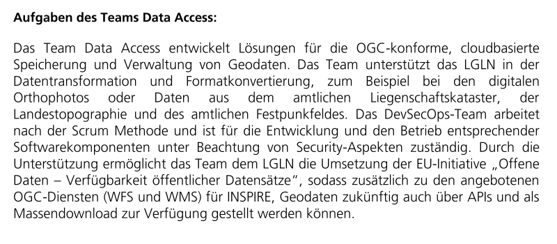 Für das neue Team Data Access wird eine Person gesucht, die die Verantwortung als Product Owner übernehmen möchte. 
Wie können wir in Zukunft Geodaten cloudbasiert, sicher, effizient und offen bereitstellen?
Du hast eine Idee? - Dann bewirb dich!🙂👇🏼

karriere.niedersachsen.de/stellenausschr…
2/2
