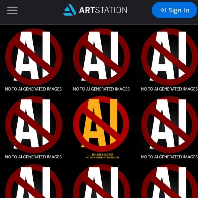 'Together with the community against AI generated Art and Images'.
I saw this campaign on Artstation today. I totally agree and hope Artstation and other platforms will ban AI and we only see real artists not messy and meaningless images as art.
#NoToAIArt #NoToAI #noaiart