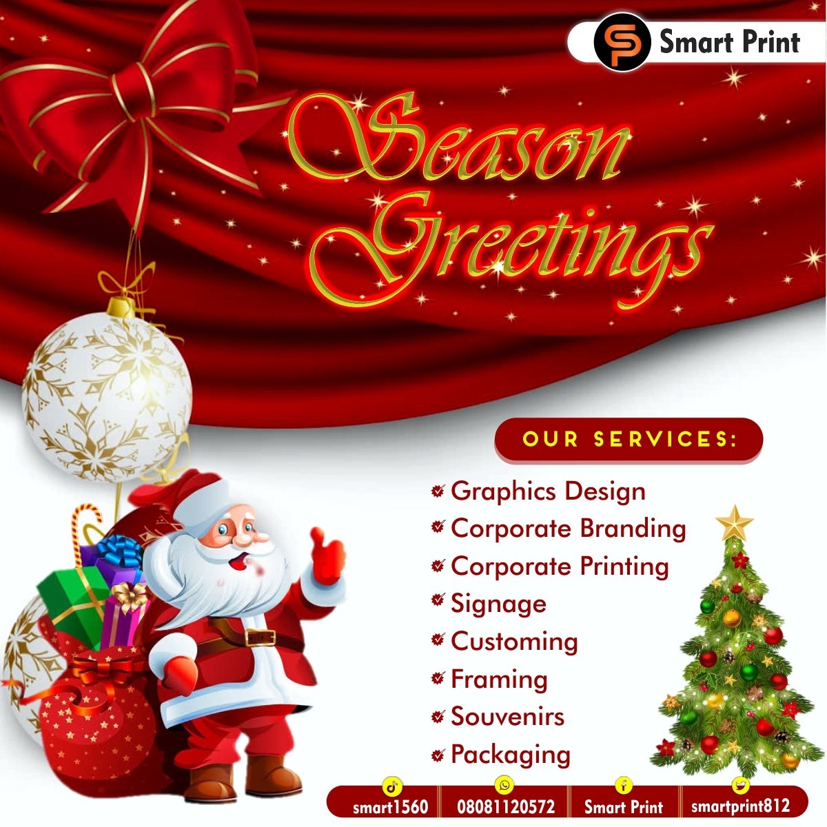 smartprint812's tweet photo. Season greetings! May this season fill your home with warmth, love and purity. May you find peace and prosperity, wishing the same for your loved ones!
Love from: #CEOSmartPrint 🇳🇬🇱🇷 https://t.co/vR4DdIb2Ge