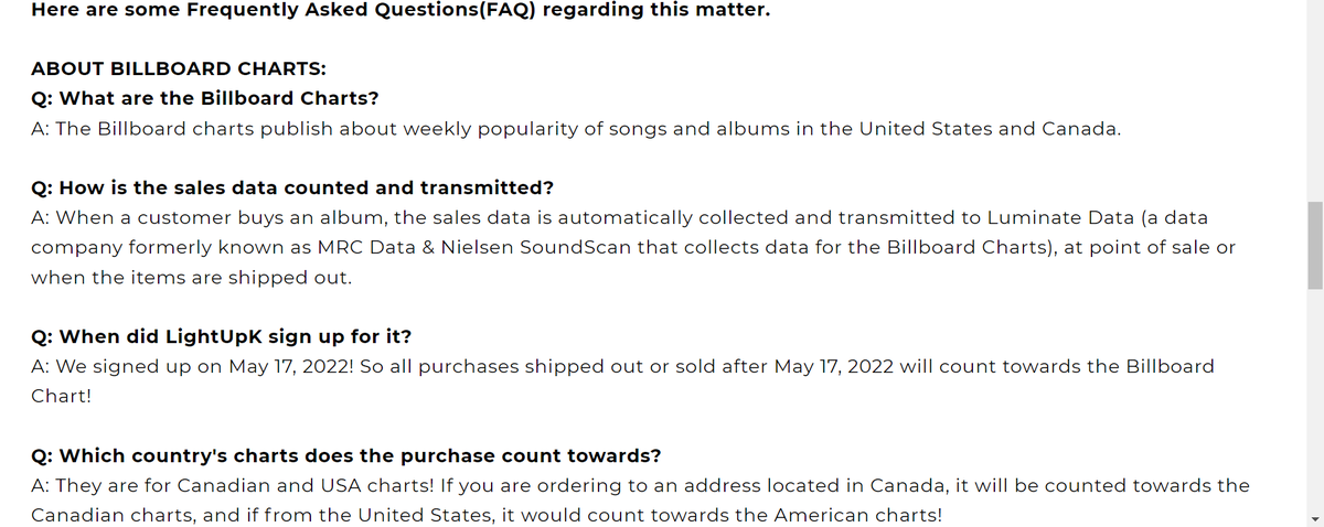 ATINYNORTH's tweet photo. Hi all, we wanted to quickly post something. We will be continuing to support @LightUpKShop. Their website clearly states that album sales count towards Canadian and US Charts. We will not believe anything that tarnishes their reputation without proof. https://t.co/5qE6jKUNug