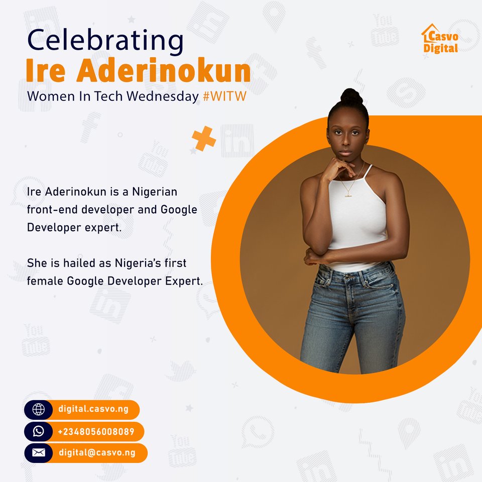 casvodigitalng's tweet photo. Today we celebrate @ireaderinokun and her groundbreaking achievements in the tech space.
She is proof that tech is gender neutral and anybody can thrive in the space with the right measure of hard work, devotion and skill.
#womenintechwednesday https://t.co/1upuRmFdBS