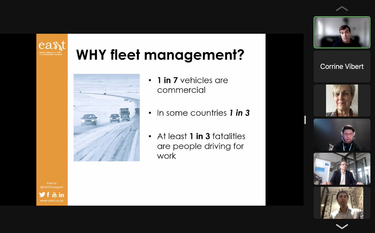 Our <a href="/UNRSC/">UN Road Safety</a> webinar on #FleetSafety and #Management kicks off with an intro by <a href="/etiennekrug/">Etienne Krug</a> and a very useful overview of occupational road risk by <a href="/DmitrySambuk/">Dmitry Sambuk</a>