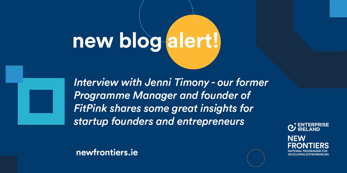 Former New Frontiers Programme Manager @JenniFitPink shared some of the business lessons she's learned over the years and told us how she's applying them in her new venture, FitPink. newfrontiers.ie/blog/programme… #startups #startinireland #globalambition #entrepreneurship