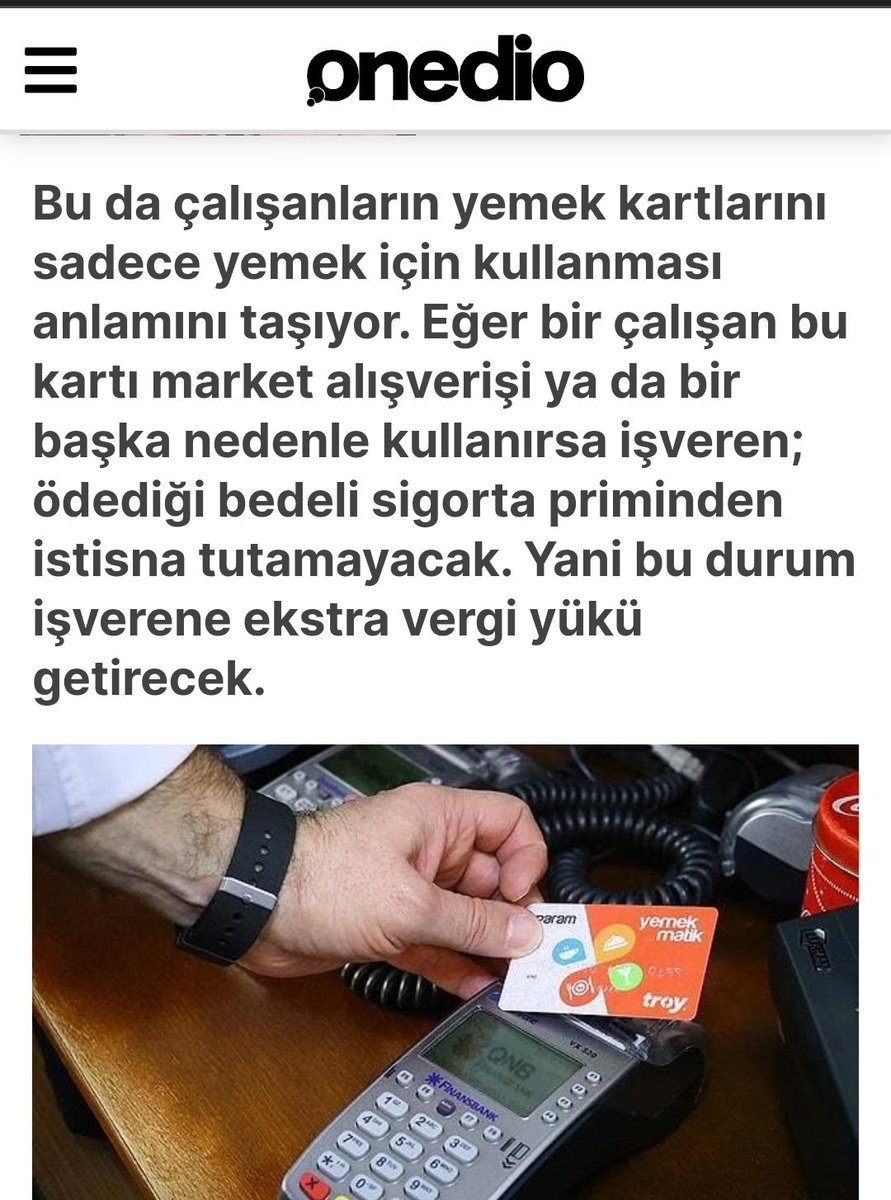 nsibe4's tweet photo. "Öyle bir şey yok yalan haber" diyen arkadaşlar, işverenler muhtemelen sözlü olarak "kullanmayın, bize vergi çıkıyor diyecek" veya o vergiyi bi yerden kesecekler. #yemekkartı https://t.co/Q8OQkpqX1P
