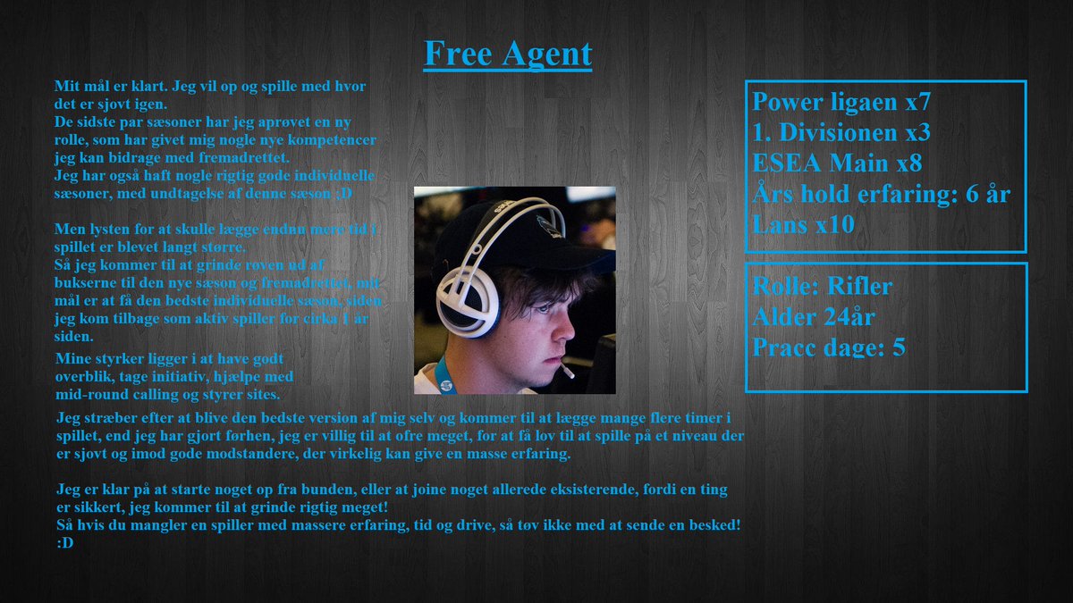 KeyziiN's tweet photo. *FREE AGENT* 📢

Jeg er klar til at vise hvad jeg dur til 
Så hvis du mangler en dedikeret og sulten spiller der gerne vil frem af, så tøv ikke med at smide en DM  📩

RT’s værdsat ♥️

#Grindtime https://t.co/stD3eUlqNa