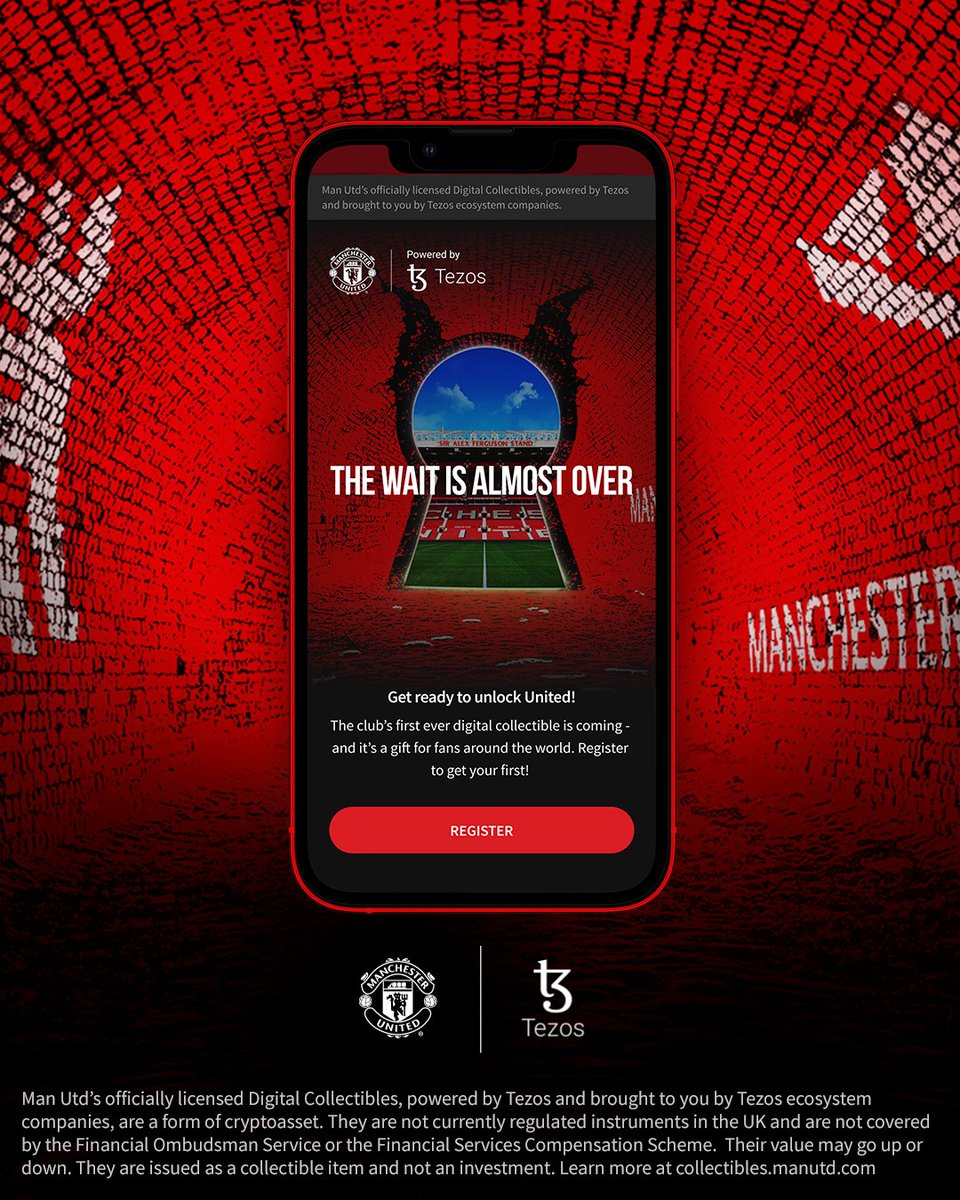 🎁 Your digital collectible gift is coming... Create a free digital @Tezos wallet in 5️⃣ simple steps to keep it safe! 1️⃣ Visit collectibles.manutd.com and click 'Register' 📲 #CollectUnited || #RegisterClaimUnlock