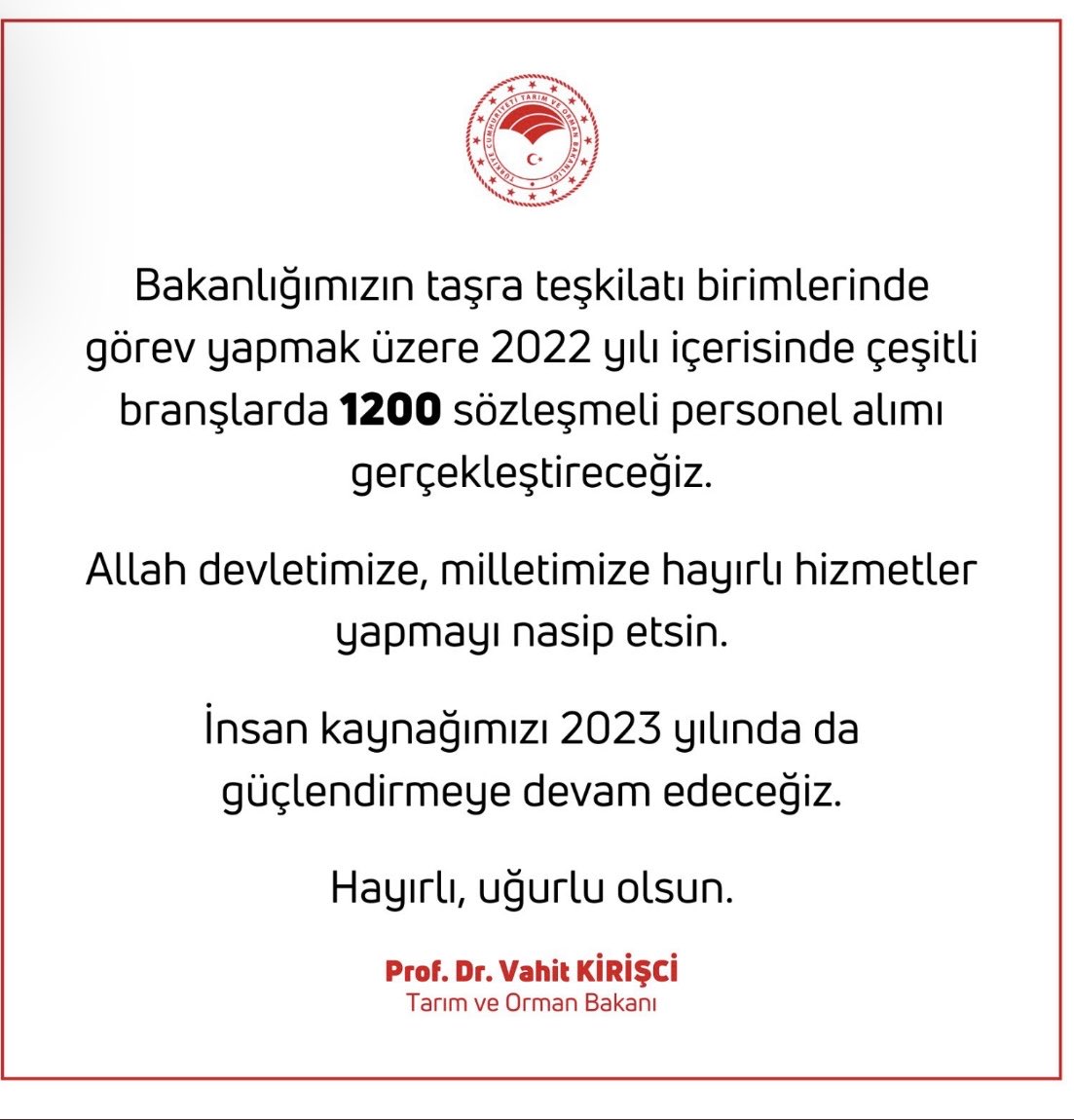 ademdinc_'s tweet photo. Daha güçlü İnsan Kaynağı için,
Ailemize hayırlı uğurlu olsun.
.
.
.
.
.
⁦@VahitKirisci⁩
⁦@TCTarim⁩ 
⁦@tarimormanpgm⁩ https://t.co/iXAUW8htk9