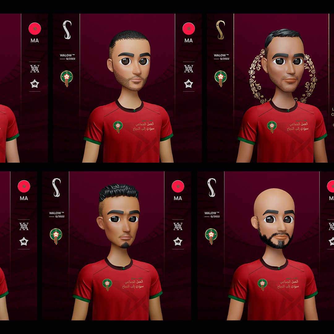 walowsok's tweet photo. Give us your thumbs up if you support Morocco today!
These #WalowsQatar are ready!

BTW, The Arabic quote on the Morocco Walows says:
"Teamwork will lead us to success."

#Walows #NFTCollection #NFTProjects #Morocco #France #WorldCup2022 #MoroccoVsFrance #FRAMOR #NFTdrops #MORFRA https://t.co/p05cUScTMz