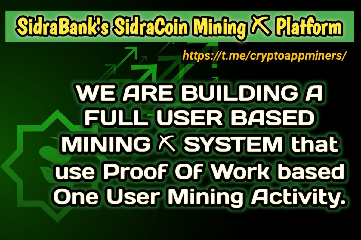 cryptodropee's tweet photo. WE ARE BUILDING A FULL USER BASED MINING ⛏ SYSTEM that use Proof Of Work based One User Mining Activity.

✅ Join the world's first Islamic DeFi Bank (Sidra Bank)-
🔗 https://t.co/56sAQMYTcU

📌Know More-👇
https://t.co/fTZjIQrZuL https://t.co/H6Sfpf5gFs