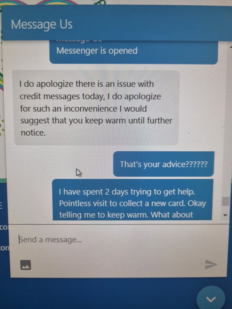 AnnaMc85's tweet photo. @SSE @OVOEnergy
⚠️ 48 hours, 5 phone calls and a web chat and still no further! Keep being fobbed off! Please see images! Apparently we should just "keep warm" and try again tomorrow!! https://t.co/rWiiVvHwx2