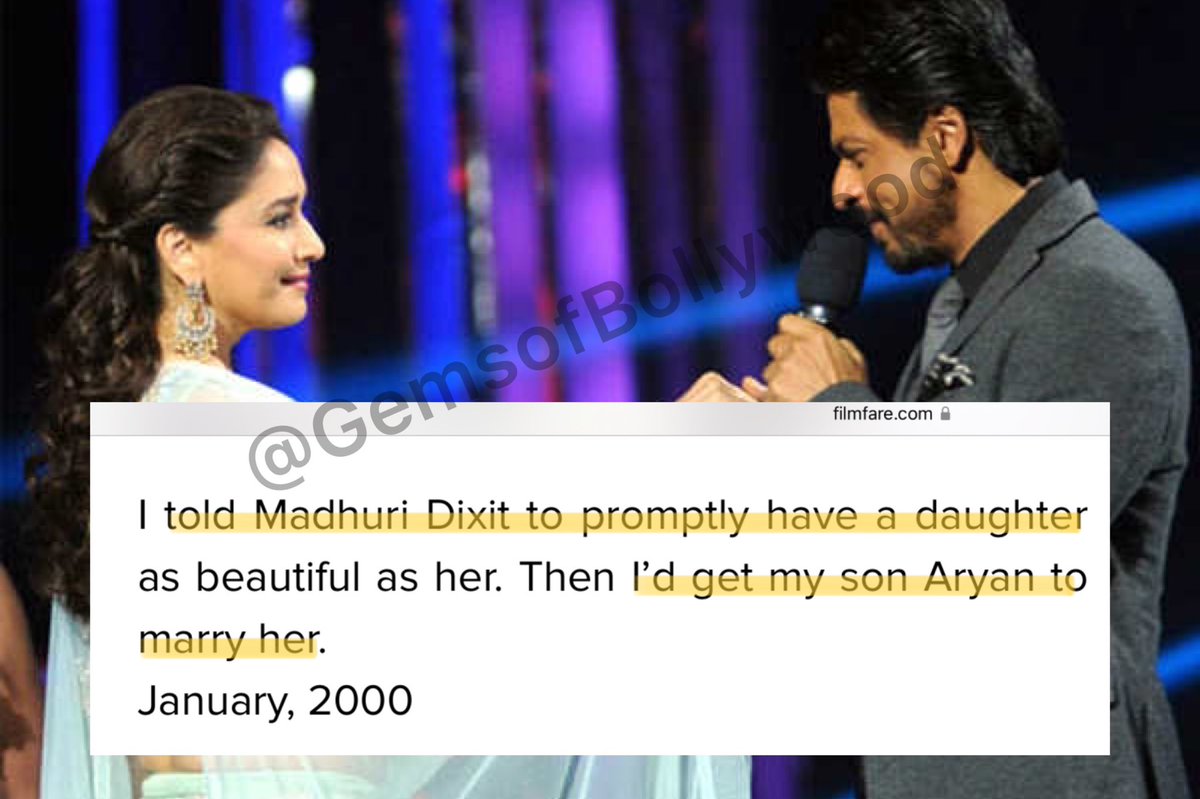 GemsOfBollywood's tweet photo. Fake #Pathaan told Madhuri Dixit to have a daughter so he can marry his son to her 

What kind of predatory mindset is this? Why not her son and his daughter? https://t.co/lXI0KggZu3