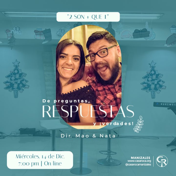 CasaRocaMzl's tweet photo. Porque no puedes darte el lujo de correr sin dirección
2 son + que 1 | 🏃♂️ “De preguntas, respuestas y ¡verdades!” | Miércoles, 14 Diciembre 2022 | Dir. Mao & Nata
#manizales #2022volveraDios #miércoles #vivir #meta #descaliificación #identidad #amordedios #bondad #conocer https://t.co/MYPxUoDypn