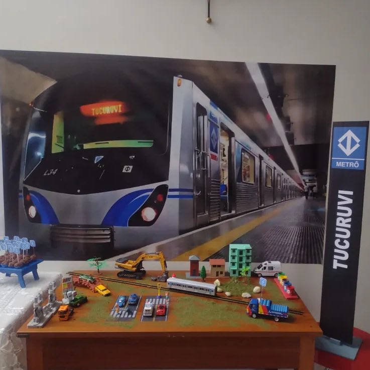 choquei's tweet photo. 🚨BRASIL: Apaixonado por metrôs, garotinho de 6 anos ganha festa temática com terminal e até mapa dos trilhos. https://t.co/miZ6C3nOZ7