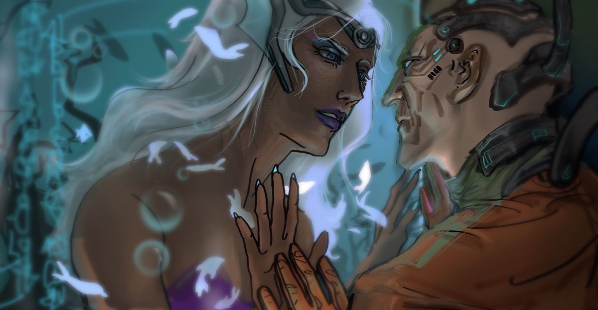 That music,  playing again

inspired by The shape of water
（｡ò ∀ ó｡）

#Overwatch #OverwatchFanart #Symmetra #SigmaOverwatch