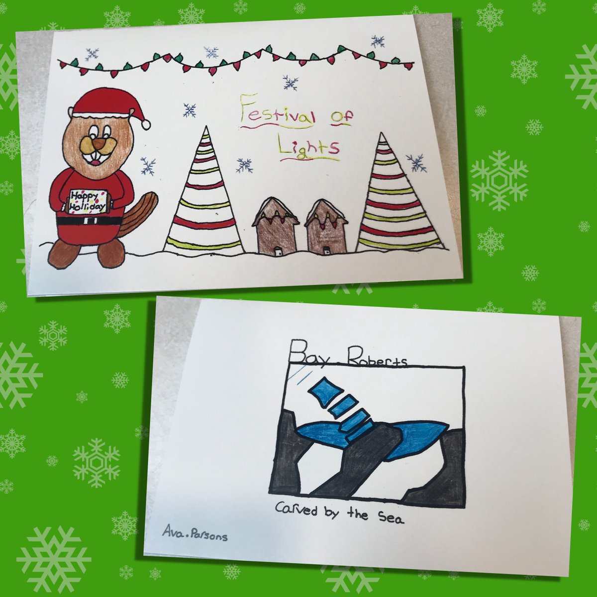 Town_BayRoberts's tweet image. Congratulations to Ava Parsons, a grade 5 student at @Amalgamated_NL, on winning our first Christmas Card contest! 😁🎄

You can see her beautiful winning card in this post! Thanks to all those who participated. 

#FestivalOfLights25