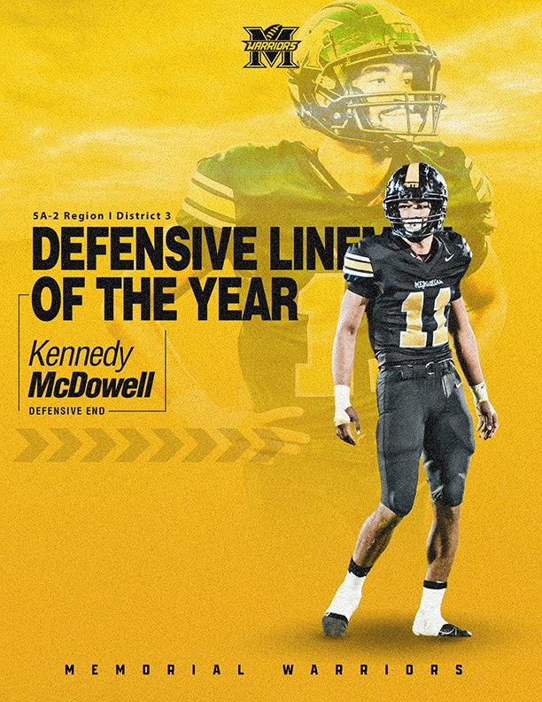 Coach Dom Ellis M.Ed. (@coachdellis1914) on Twitter photo Congratulations to 2023 DL
<a href="/MayhemMcDowell/">Kennedy ”Mayhem” McDowell</a> on being named Defensive Linemen of the Year!
<a href="/FMHSRecruits/">Memorial Football Recruiting</a> <a href="/roberson_derick/">Coach Rob, M.Ed., RAA</a>
#RCP #DCA Congratulations to 2023 DL
<a href="/MayhemMcDowell/">Kennedy ”Mayhem” McDowell</a> on being named Defensive Linemen of the Year!
<a href="/FMHSRecruits/">Memorial Football Recruiting</a> <a href="/roberson_derick/">Coach Rob, M.Ed., RAA</a>
#RCP #DCA