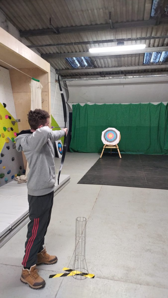 ACE_Girvan's tweet photo. Archery Training for our new trainee at the ACE base yesterday 🏹 Call us to purchase a gift voucher for an Indoor Archery session - a great Christmas Gift 🎁 #ACEdays #indoor #activities #Archery #giftvoucher https://t.co/DQ4up4zi5S