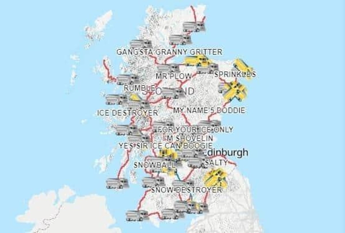 Scotland wins again; laughing at the name of our gritters is the only good part of this bad weather. Why does no one else have fun with theirs? 

#DriveSmart #WinterReady

ow.ly/I9Tv50M2WwG