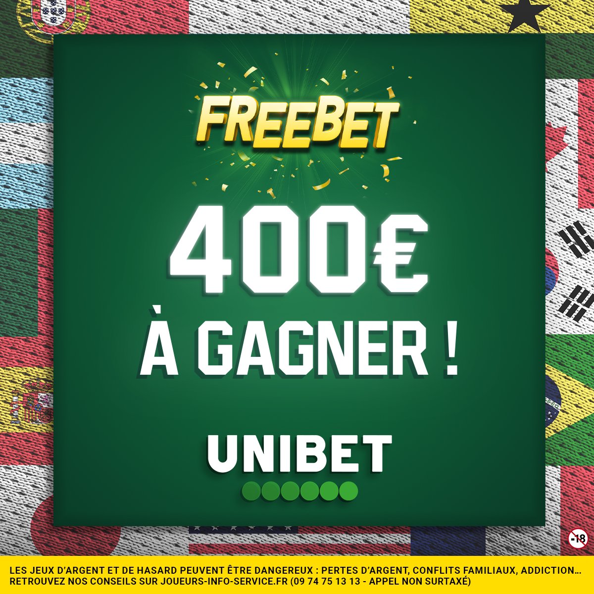 UnibetFrance's tweet image. 🤩 La régalade à l'heure du goûter ! Unibet lâche 40 x 10€ de Freebets 🙌

💬 Commente avec #FreebetUnibet jusqu'à 18h.
🍀 Tu as 10 tentatives devant toi.